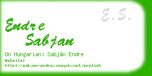 endre sabjan business card